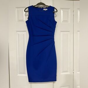 Calvin Klein Cobalt Blue Midi Sheath Dress